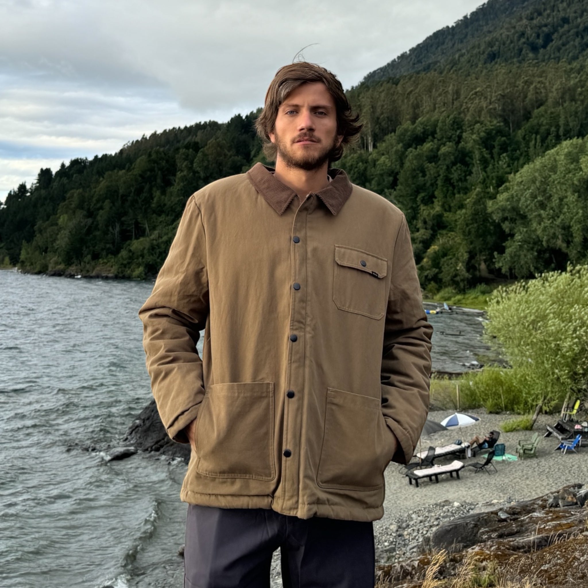 Chaqueta Reversible Hombre Café Canvas – Vulzee