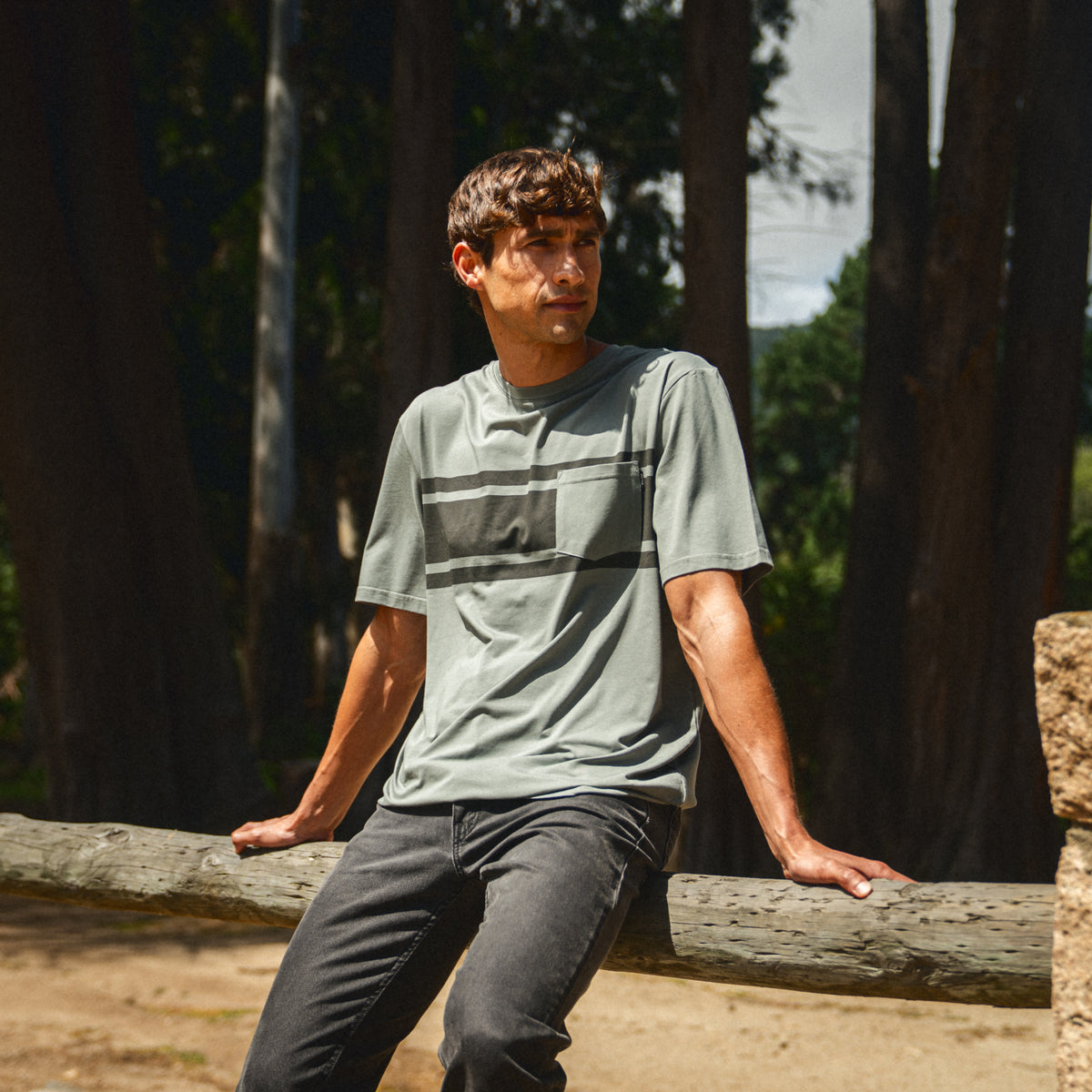 Polera MC Plain Pocket Verde