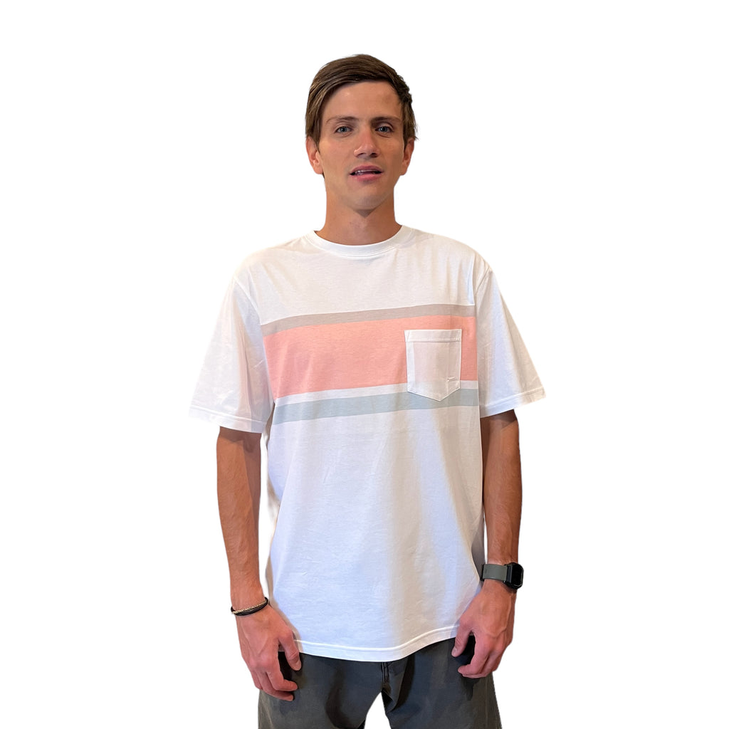 POLERA MANGA CORTA HOMBRE BLANCA PLAIN POCKET