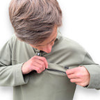 POLERÓN WAFFLE HALF ZIPPER HOMBRE VERDE