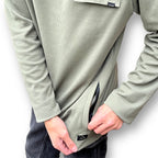 POLERÓN WAFFLE HALF ZIPPER HOMBRE VERDE