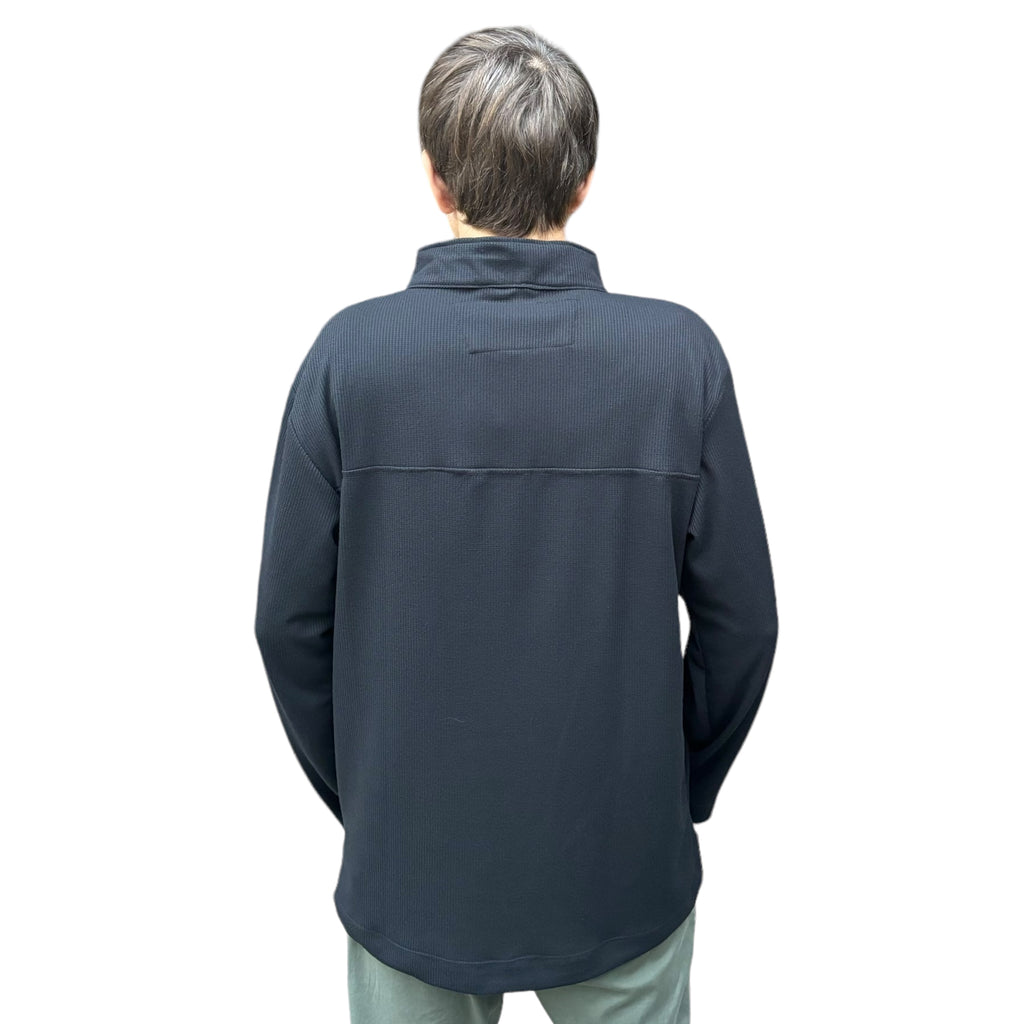 POLERÓN WAFFLE HALF ZIPPER NEGRO