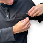 POLERÓN WAFFLE HALF ZIPPER NEGRO