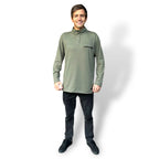 POLERÓN WAFFLE HALF ZIPPER HOMBRE VERDE