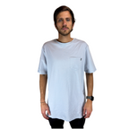 POLERA MC PLAIN POCKET CELESTE