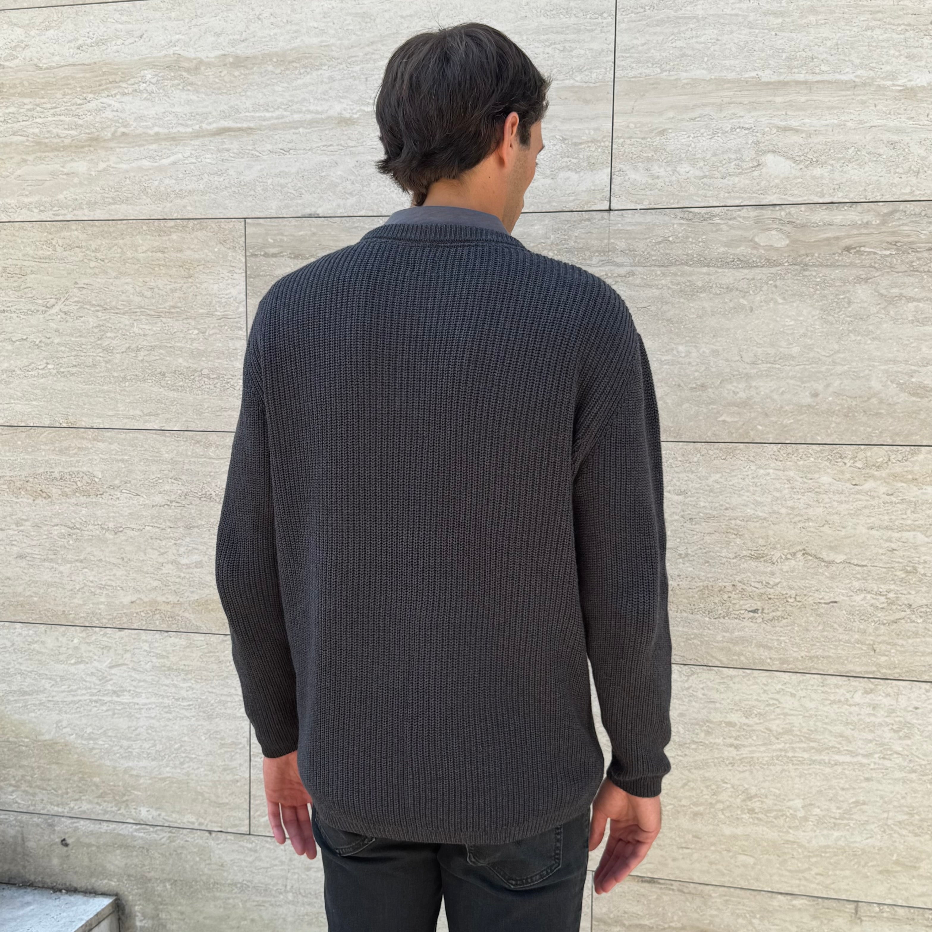 Chaleco Hombre Crew Neck Waffle Negro – Vulzee