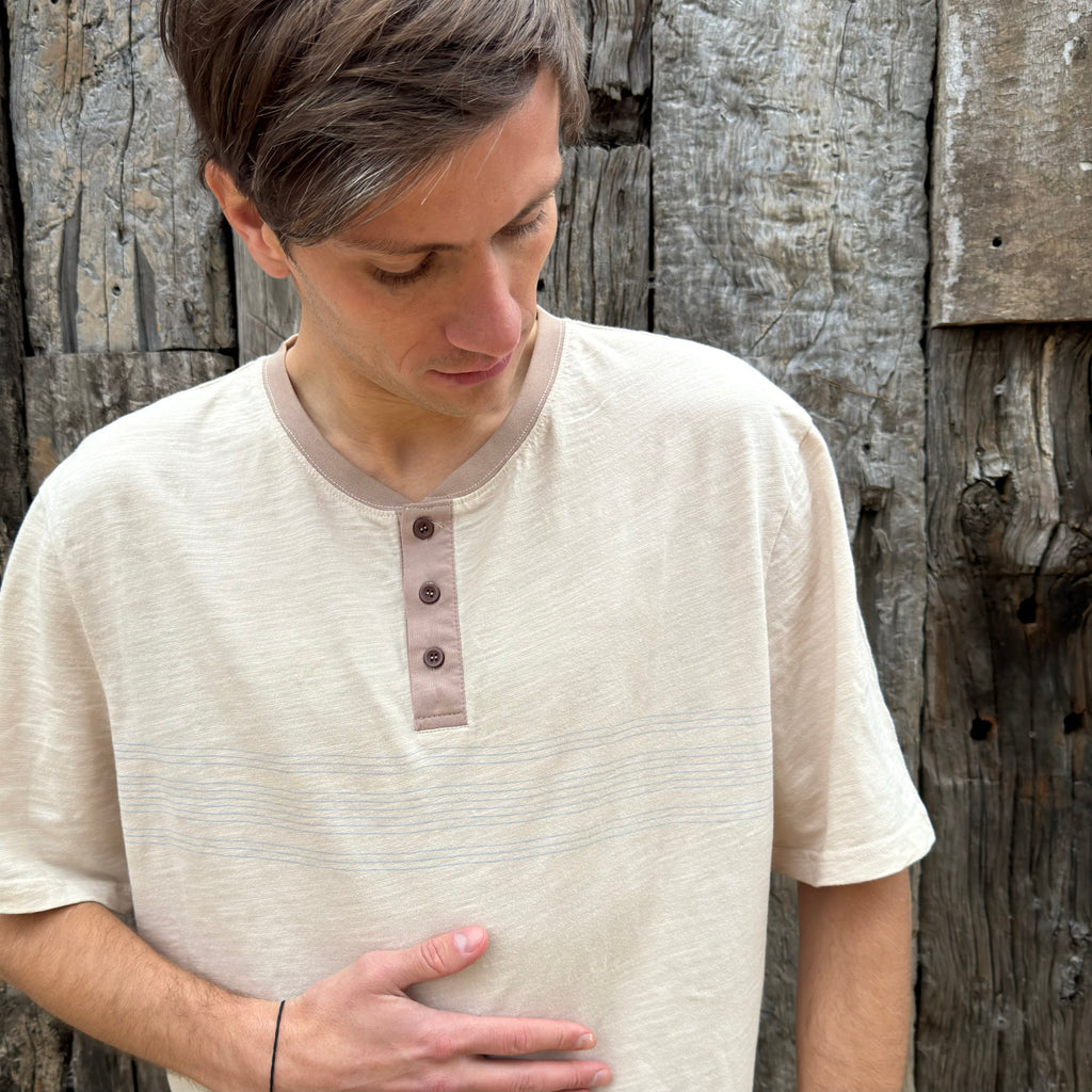 POLERA MC HENLEY SLUB CREAM