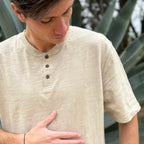 POLERA MC HENLEY SLUB VERDE