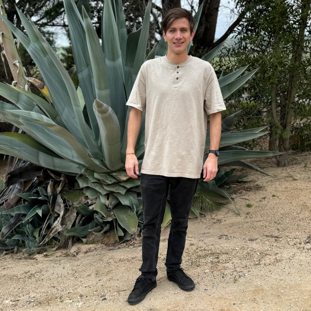 POLERA MC HENLEY SLUB VERDE